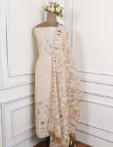 Linen Off-white Unstitched Suit